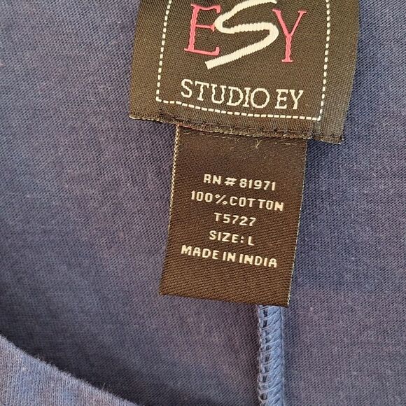 Retro Summer Maxi Dress Studio EY All the Dots Flowy Sundress Blue size L Large - Picture 7 of 11